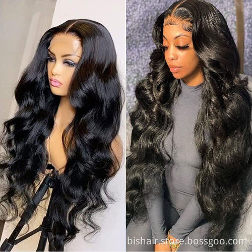 Body wave T Lace Brazilian Real Hair Wig HD FrontLace Wig Real Human Hair Suitable for women150% Density Pre-drawn Natural Color